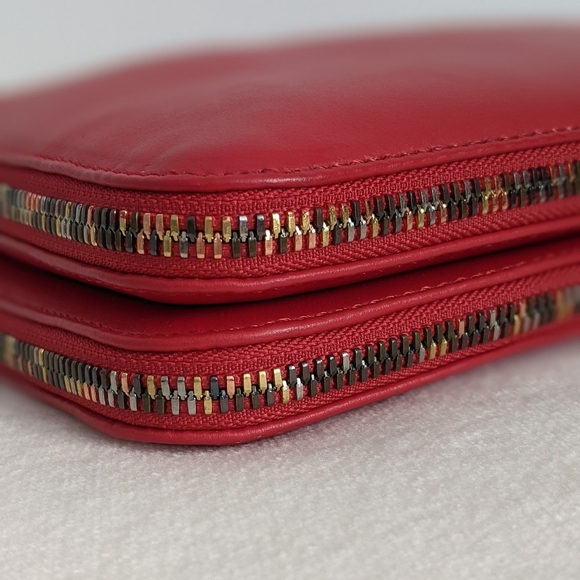 Zadig & Voltaire Red Leather Crossbody Shoulder Bag Multicolor Zipper NWT - Picture 4 of 16